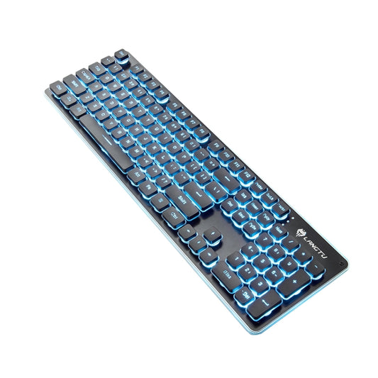LANGTU L1 104 Keys USB Home Office Film Luminous Wired Keyboard, Cable Length:1.6m(Ice Blue Light Black) - free shipping - PMC Jewellery - Order now!