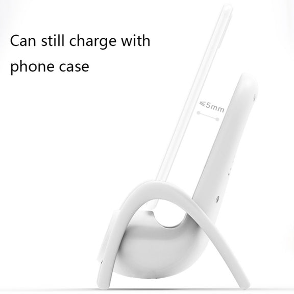 JP-wxc Chair Shape Wireless Charger with Amplifier Function(White)