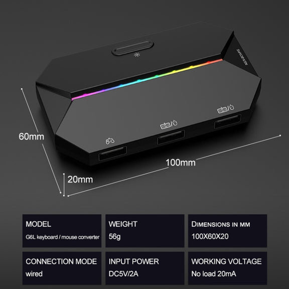 ZIYOU LANG G6L Gamepad To Keyboard Mouse Converter For Nintendo Switch / Xbox / PS4,Specification: Host