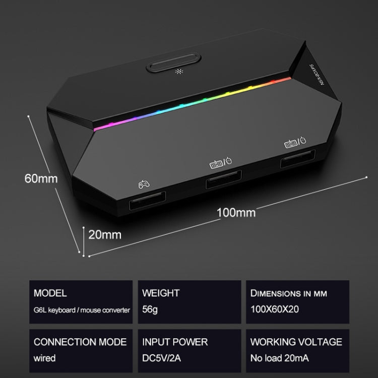ZIYOU LANG G6L Gamepad To Keyboard Mouse Converter For Nintendo Switch / Xbox / PS4,Specification: Host