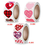 Roll Pack Valentine Day Heart Love Sticker Self-adhesive Label, Size: 2.5cm / 1 Inch(K-174)