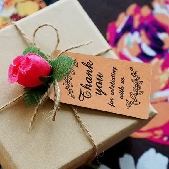 100pcs /Pack Kraft Paper Gift Tag With 20m Hemp Rope(L-02)
