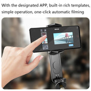 Removable Fill Light Phone Handheld Stabilizer with APP(Q09 Black)