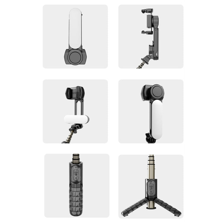 Removable Fill Light Phone Handheld Stabilizer with APP(Q09 Black)