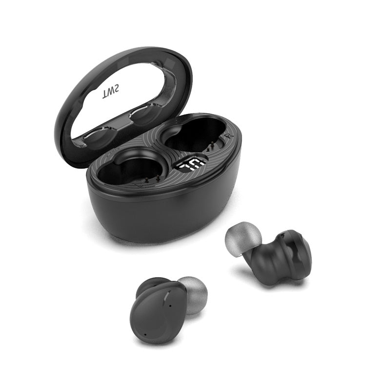 Mini Wireless With Charged Power Display ENC Bluetooth Headset(Black) - Bluetooth Earphone by PMC TechLife | Online Shopping South Africa | PMC TechLife