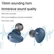Mini Wireless With Charged Power Display ENC Bluetooth Headset(Black)