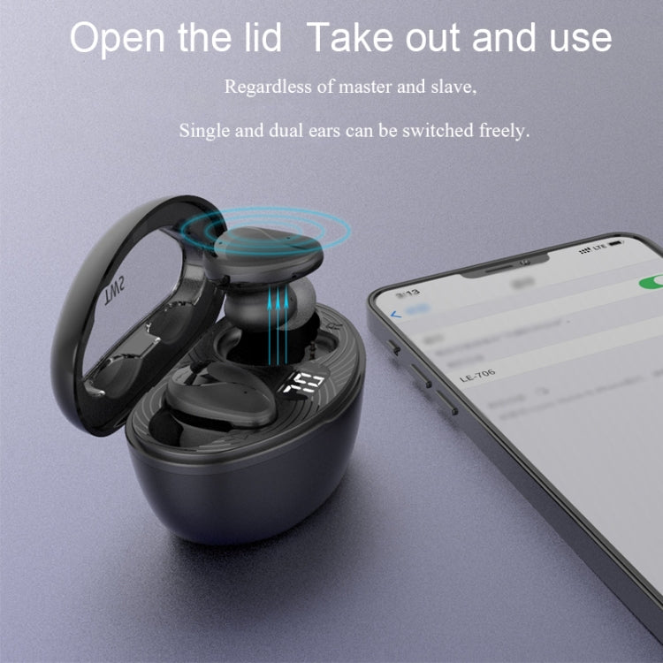 Mini Wireless With Charged Power Display ENC Bluetooth Headset(Black)