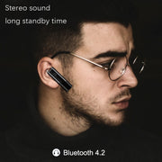 Single Ear 4.2 Bluetooth Headset Stereo HIFI Sports Wireless Bluetooth Headset(A1 White)