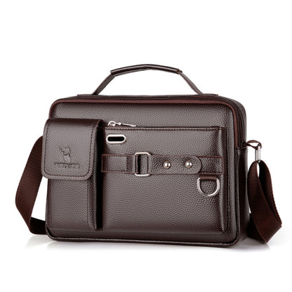 WEIXIER D235 Men Shoulder Bag Portable PU Leather Handbag(Brown) - free shipping - PMC Jewellery - Order now!