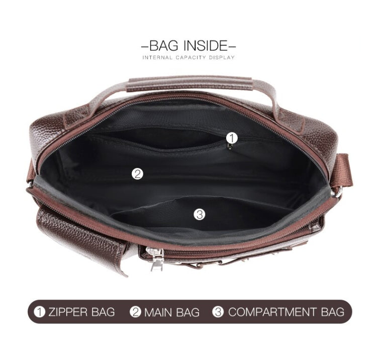 WEIXIER D235 Men Shoulder Bag Portable PU Leather Handbag(Brown) - free shipping - PMC Jewellery - Order now!
