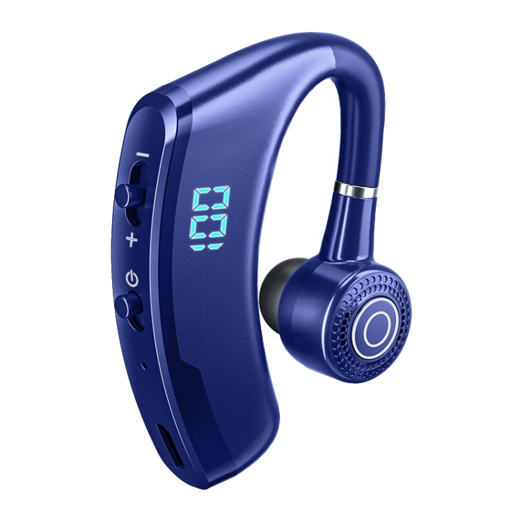 V9S Bluetooth Headset Noise Cancelling Headphones With LED Display(Blue Single Ear) - Bluetooth Earphone by PMC TechLife | Online Shopping South Africa | PMC TechLife