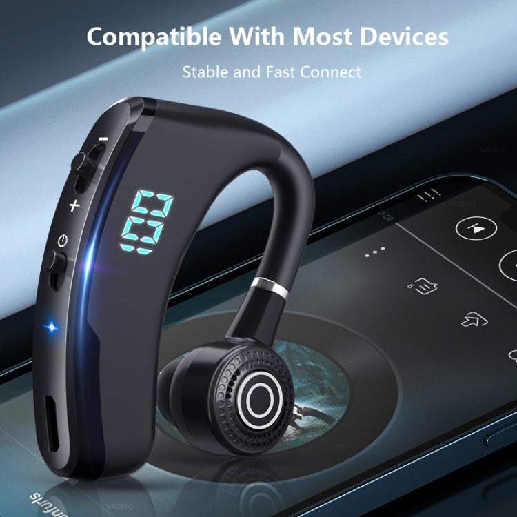 V9S Bluetooth Headset Noise Cancelling Headphones With LED Display(Black Single Ear) - Bluetooth Earphone by PMC TechLife | Online Shopping South Africa | PMC TechLife