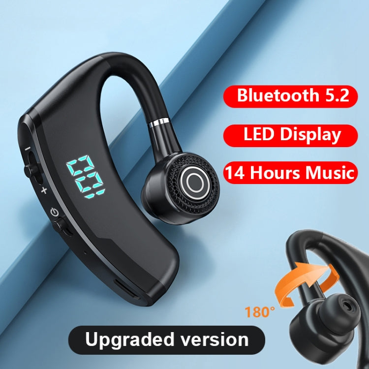 V9S Bluetooth Headset Noise Cancelling Headphones With LED Display(Blue Single Ear) - Bluetooth Earphone by PMC TechLife | Online Shopping South Africa | PMC TechLife