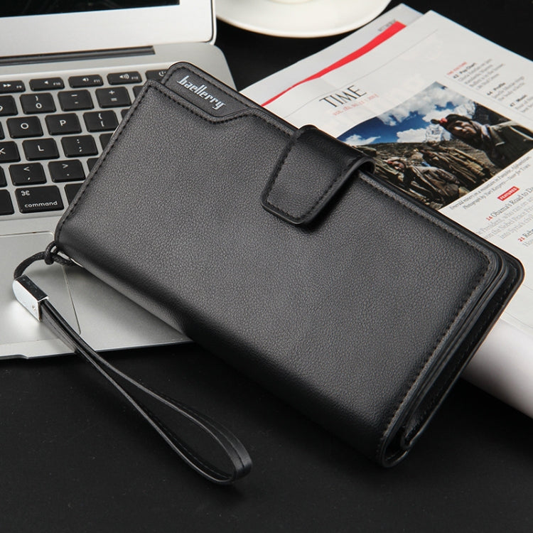 Baellerry Casual Wallet Long Clutch Tri-fold Wallet Multifunctional Phone Bag For Men(Black) - free shipping - PMC Jewellery - Order now!