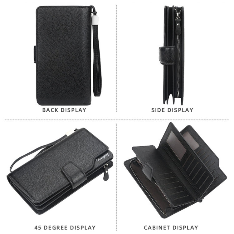 Baellerry Casual Wallet Long Clutch Tri-fold Wallet Multifunctional Phone Bag For Men(Black) - free shipping - PMC Jewellery - Order now!