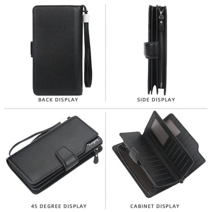 Baellerry Casual Wallet Long Clutch Tri-fold Wallet Multifunctional Phone Bag For Men(Black) - free shipping - PMC Jewellery - Order now!