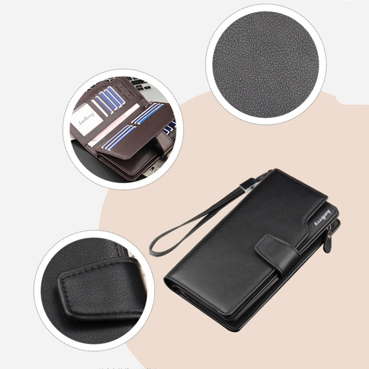 Baellerry Casual Wallet Long Clutch Tri-fold Wallet Multifunctional Phone Bag For Men(Black) - free shipping - PMC Jewellery - Order now!