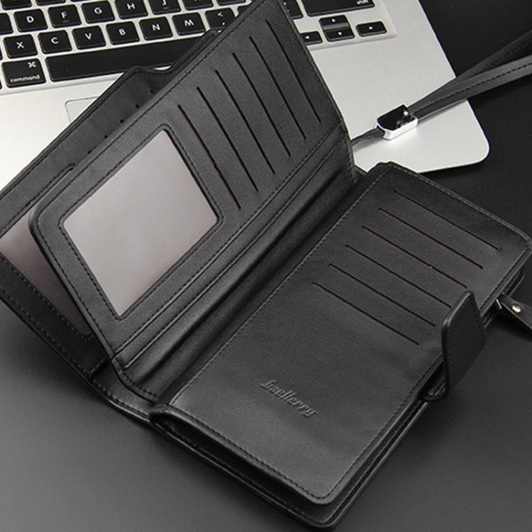 Baellerry Casual Wallet Long Clutch Tri-fold Wallet Multifunctional Phone Bag For Men(Black) - free shipping - PMC Jewellery - Order now!