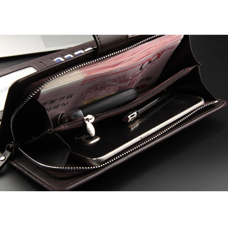 Baellerry Casual Wallet Long Clutch Tri-fold Wallet Multifunctional Phone Bag For Men(Black) - free shipping - PMC Jewellery - Order now!
