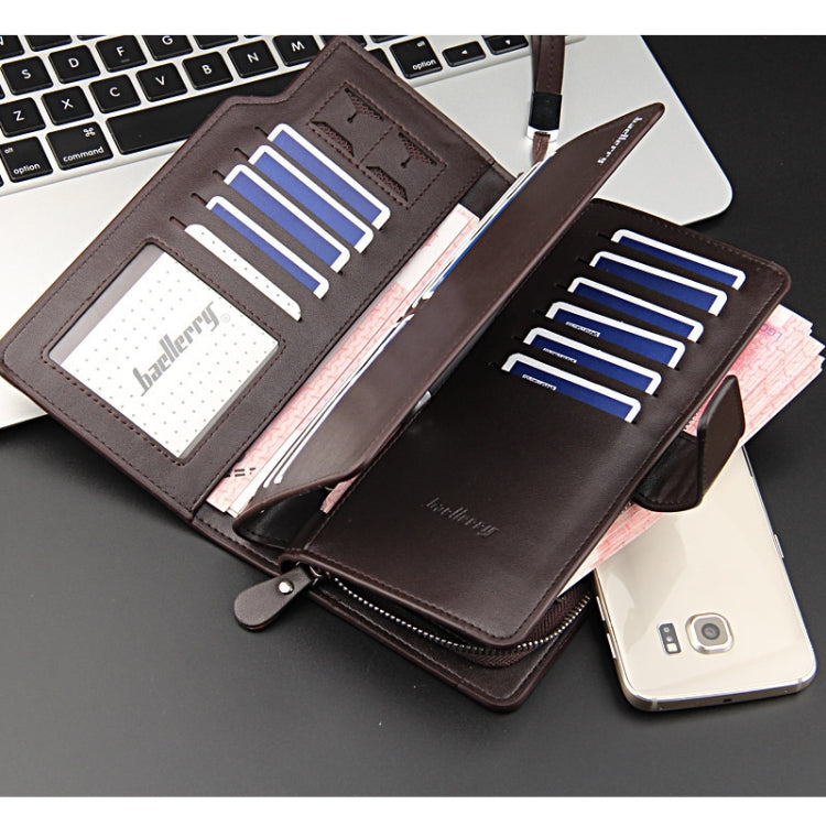 Baellerry Casual Wallet Long Clutch Tri-fold Wallet Multifunctional Phone Bag For Men(Black) - free shipping - PMC Jewellery - Order now!