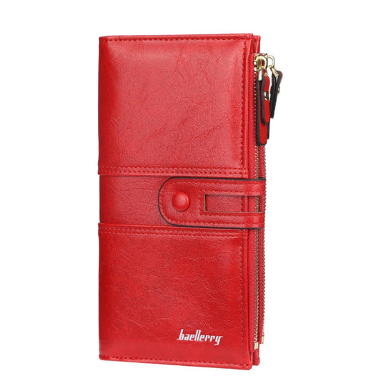 Baellerry  Ladies Long Large Capacity Buckle Zip Clutch Multi-Card Wallet(Red) - Wallets by Baellerry | Online Shopping South Africa | PMC Jewellery | Buy Now Pay Later Mobicred