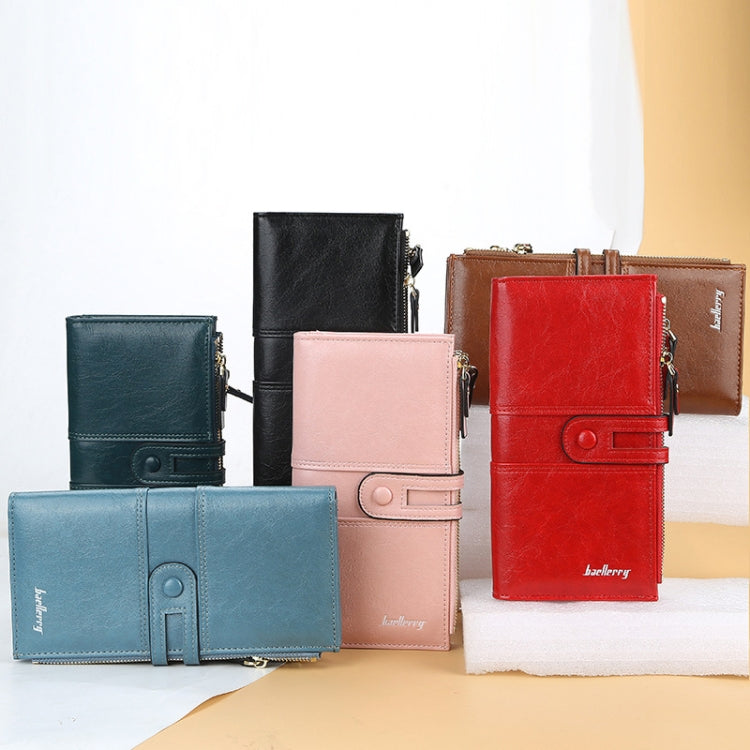 Baellerry  Ladies Long Large Capacity Buckle Zip Clutch Multi-Card Wallet(Red) - Wallets by Baellerry | Online Shopping South Africa | PMC Jewellery | Buy Now Pay Later Mobicred