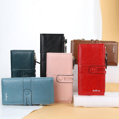 Baellerry  Ladies Long Large Capacity Buckle Zip Clutch Multi-Card Wallet(Red) - Wallets by Baellerry | Online Shopping South Africa | PMC Jewellery | Buy Now Pay Later Mobicred