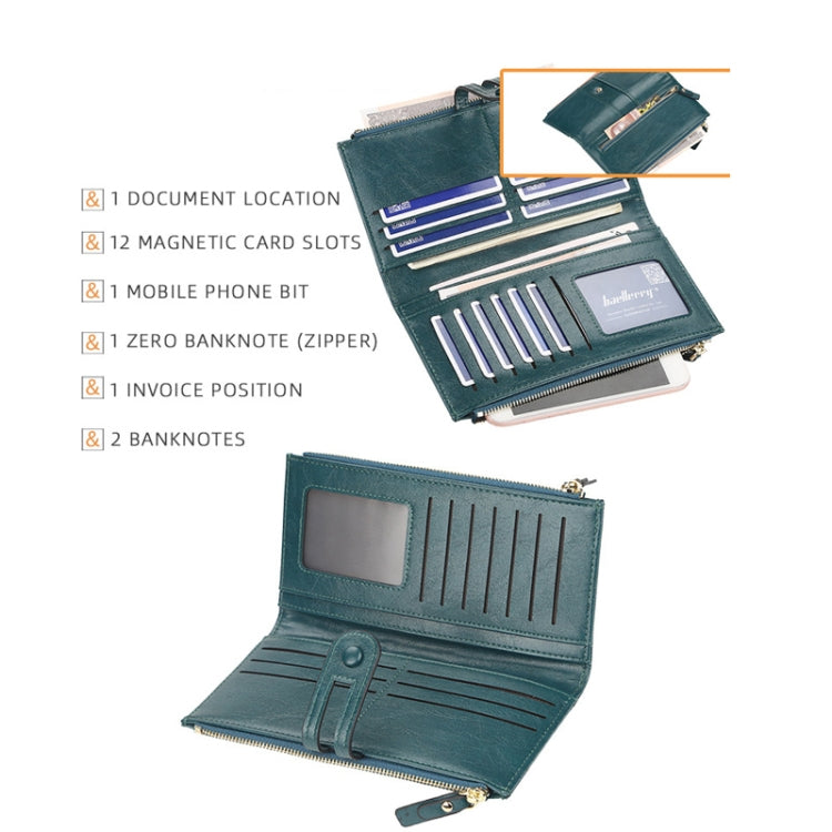 Baellerry  Ladies Long Large Capacity Buckle Zip Clutch Multi-Card Wallet(Red) - Wallets by Baellerry | Online Shopping South Africa | PMC TechLife | Buy Now Pay Later Mobicred