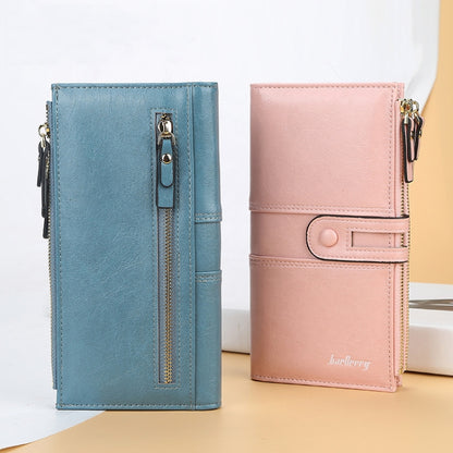 Baellerry  Ladies Long Large Capacity Buckle Zip Clutch Multi-Card Wallet(Red) - Wallets by Baellerry | Online Shopping South Africa | PMC Jewellery | Buy Now Pay Later Mobicred