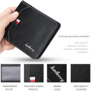 Baellerry Short Wallet Tri-fold Horizontal Coin Purse For Men(Dark Coffee)