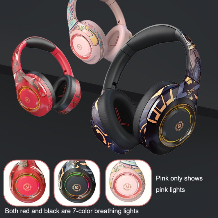 EL-A2 Gaming Ambient Light Folding Wireless Bluetooth Headset(Black)