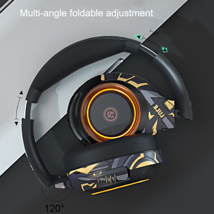 EL-A2 Gaming Ambient Light Folding Wireless Bluetooth Headset(Black) - Headset & Headphone by PMC TechLife | Online Shopping South Africa | PMC TechLife