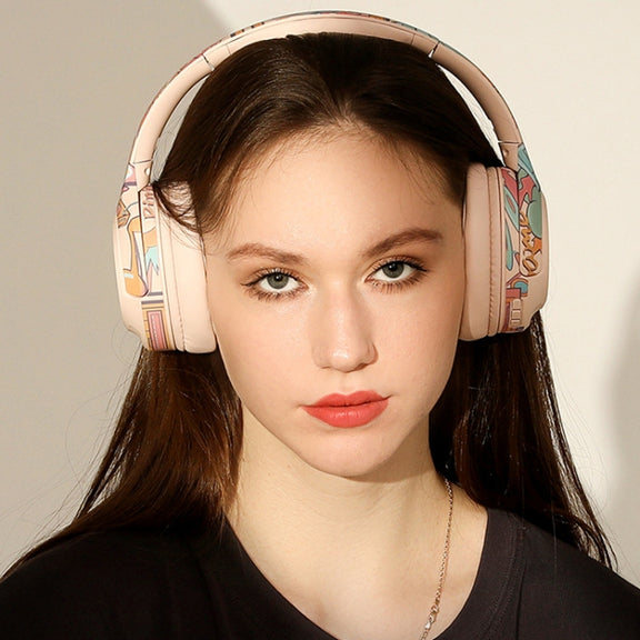 EL-A2 Gaming Ambient Light Folding Wireless Bluetooth Headset(Pink)