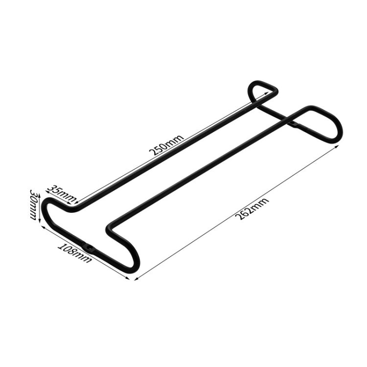 Simple Single-Row Red Wine Cup Inverted Rack(Dumb Black) - Shelf by PMC TechLife | Online Shopping South Africa | PMC TechLife