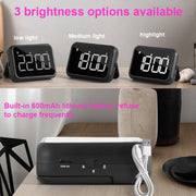 Rechargeable Large Screen LCD Electronic Timing Reminder Alarm Clock Kitchen Baking Timer(Black)