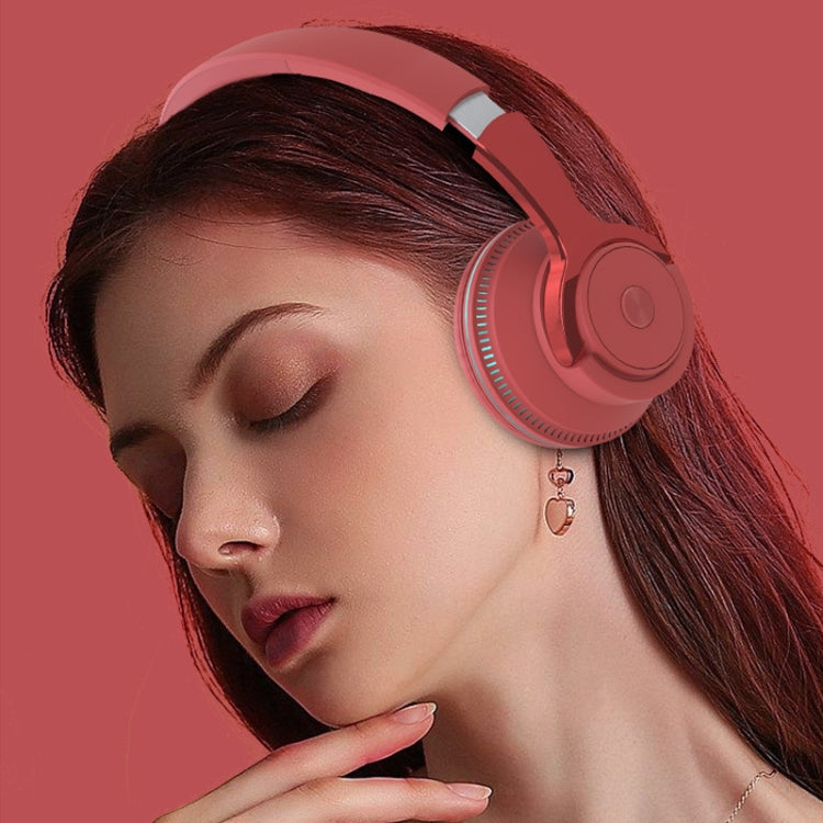 H2 Colorful Luminous Subwoofer Folding Retractable Card Wireless Bluetooth Headset(Red) - Headset & Headphone by PMC TechLife | Online Shopping South Africa | PMC TechLife