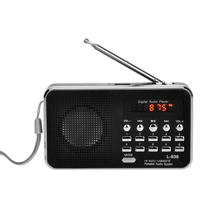 L-938  MP3 Audio Player FM Radio Support  SD MMC Card AUX-IN Earphone-out(Black) - Radio Player by PMC TechLife | Online Shopping South Africa | PMC TechLife