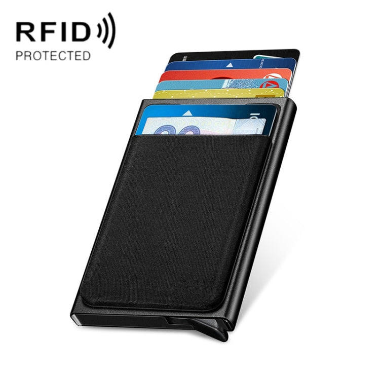 NEWBRING Metal Wallet Automatic Pop-up Anti-degaussing Card Holder, Colour: Black With Back Stickers - free shipping - PMC TechLife - Order now!