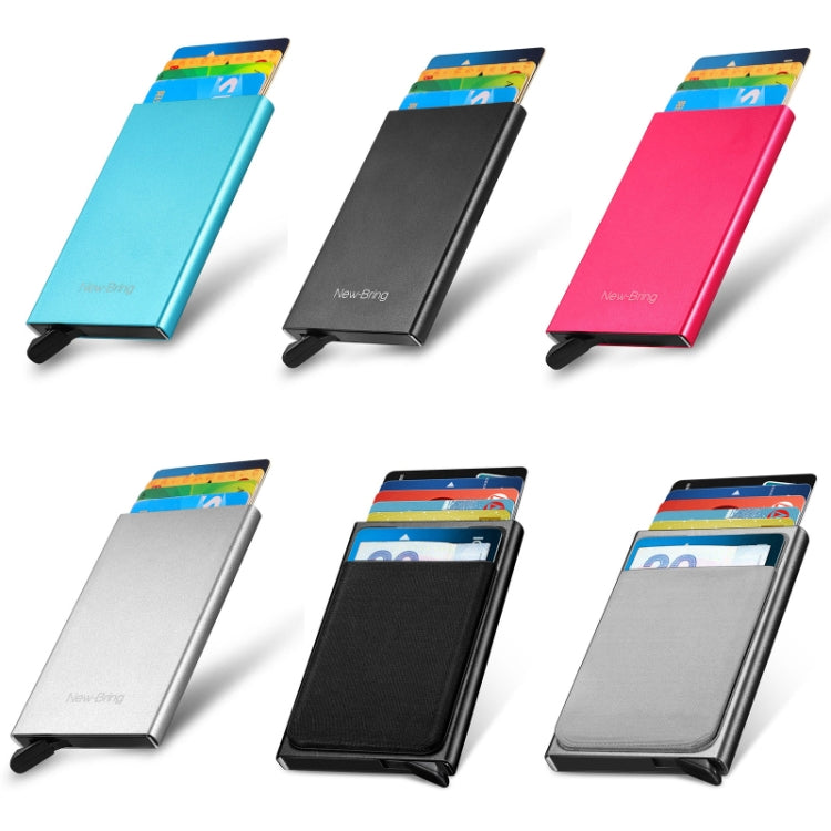 NEWBRING Metal Wallet Automatic Pop-up Anti-degaussing Card Holder, Colour: Black With Back Stickers - free shipping - PMC TechLife - Order now!