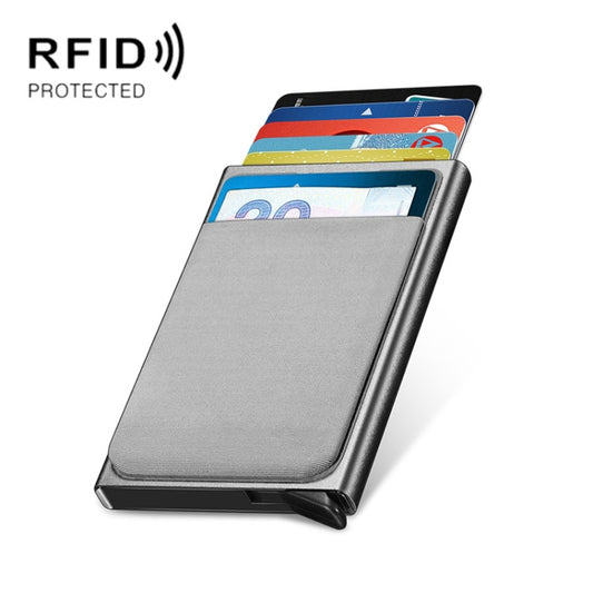 NEWBRING Metal Wallet Automatic Pop-up Anti-degaussing Card Holder, Colour: Gray With Back Stickers - free shipping - PMC Jewellery - Order now!