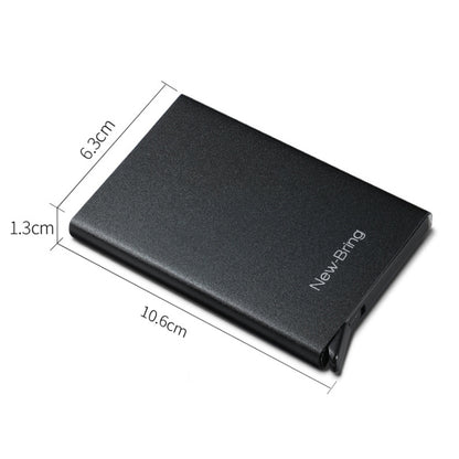 NEWBRING Metal Wallet Automatic Pop-up Anti-degaussing Card Holder, Colour: Gray With Back Stickers - free shipping - PMC Jewellery - Order now!