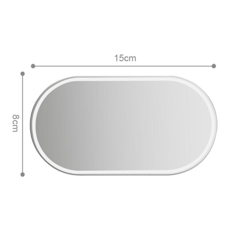 Sun Visor High-Definition Mirror Stainless Steel Makeup Mirror Oval Large - Interior Mirrors by PMC TechLife | Online Shopping South Africa | PMC TechLife