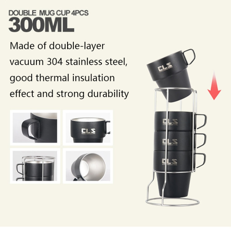 CLS 4 in 1 Outdoor 304 Stainless Steel Camping Cup(300ml) - free shipping - PMC Jewellery - Order now!
