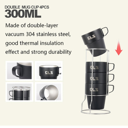 CLS 4 in 1 Outdoor 304 Stainless Steel Camping Cup(300ml) - free shipping - PMC Jewellery - Order now!