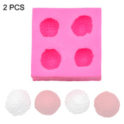 2 PCS Fondant Chocolate Cake Decorating Strawberry Silicone Mold(Pink)