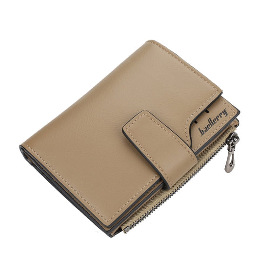 Baellerry N5013 Ladies Cropped Wallet Multi-Card Slot Zipper Buckle Coin Purse(Grey) - free shipping - PMC Jewellery - Order now!