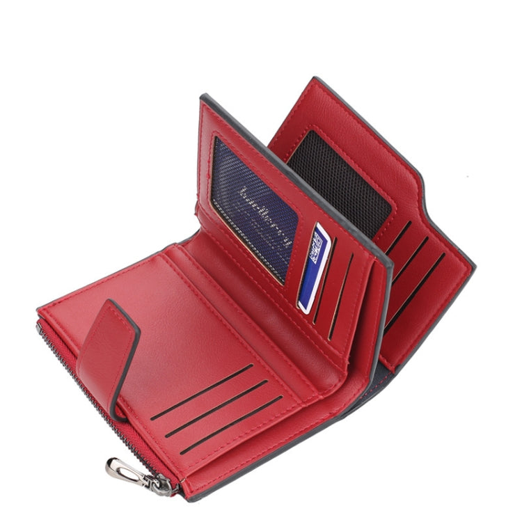 Baellerry N5013 Ladies Cropped Wallet Multi-Card Slot Zipper Buckle Coin Purse(Brown)