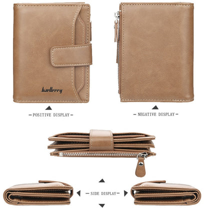 Baellerry D3218 Men Short Multi-Card Slot Zipper Wallet Large Capacity Card Holder(Brown) - Wallets by Baellerry | Online Shopping South Africa | PMC Jewellery | Buy Now Pay Later Mobicred