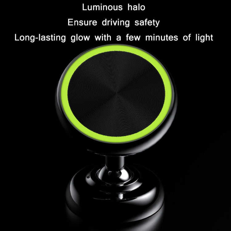 Car Aluminum Alloy Magnetic Mobile Phone Holder, Colour: Black (Luminous)