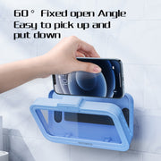 Oatsbasf  Bathroom Water-resistant Phone Case Holder Shower Phone Box Wall Mount Phone Holder(White)
